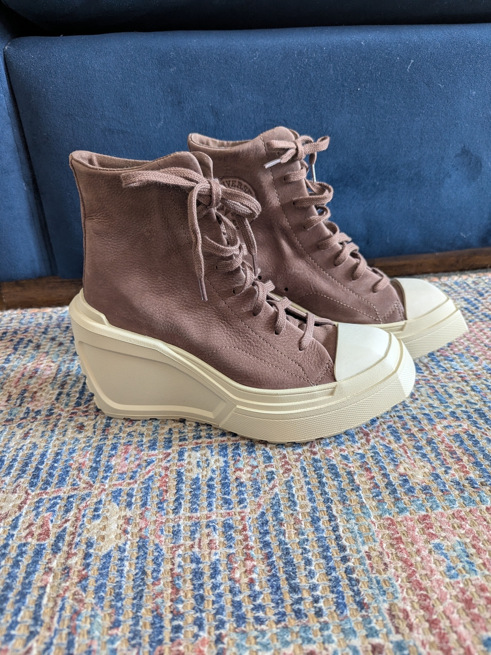 Converse Chuck 70 De Luxe Wedge Platform Hi Top Sneakers In Brown